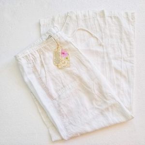 NWT  Margaritaville White Linen Wide Leg Pant XL